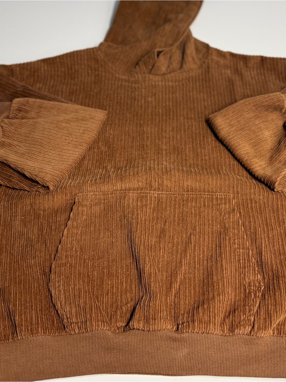 PacSun Men's Corduroy Crewneck Hoodie in Brown